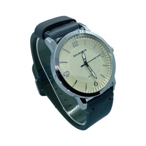 Reloj de Hombre Correa de Cuero Plata y Gris Gran Calidad N115