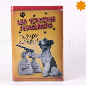 Caja metálica para comida perro touche pas au frisky