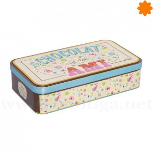 Divertida caja de metal para almacenar chocolate